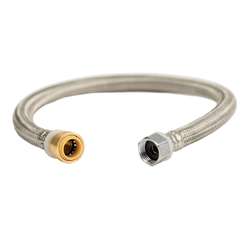 1/2" x 24" Push Connect x FIP Stainless Steel Repair Hose