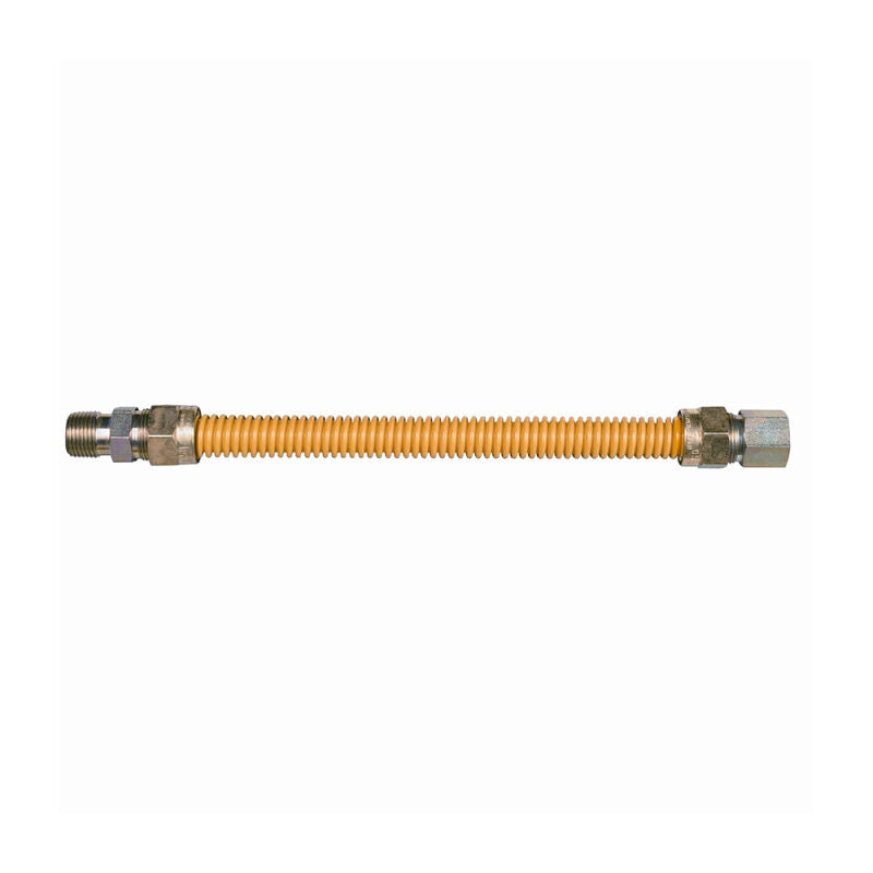 72" Gas Connector Stainless Steel Coated Less Valve - 1/2 O.D. 1/2 FIP x 1/2 MIP