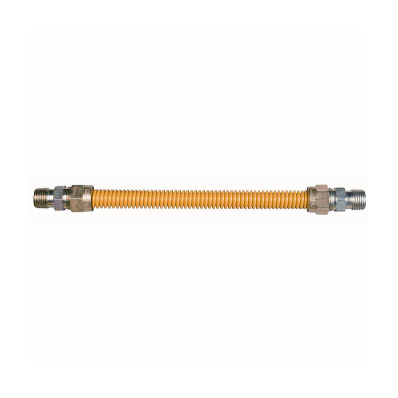 48" Gas Connector Stainless Steel Coated Less Valve - 5/8 O.D. 3/4 MIP X 1/2 MIP