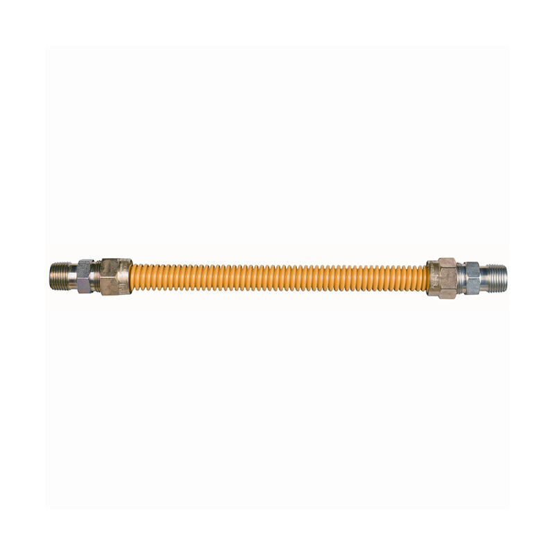 12" Gas Connector Stainless Steel Coated Less Valve - 5/8 O.D. 3/4 MIP X 3/4 MIP