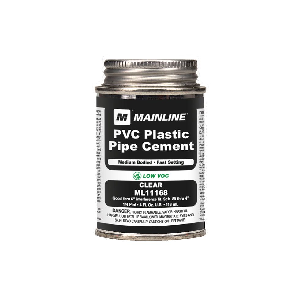 4 oz Clear Medium Bodied PVC Cement
