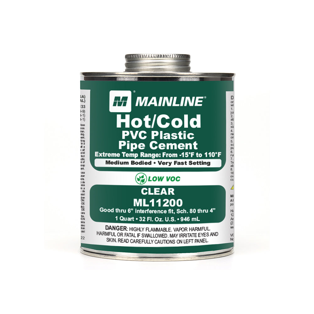 32 oz Clear Medium Body Hot/Cold PVC Cement