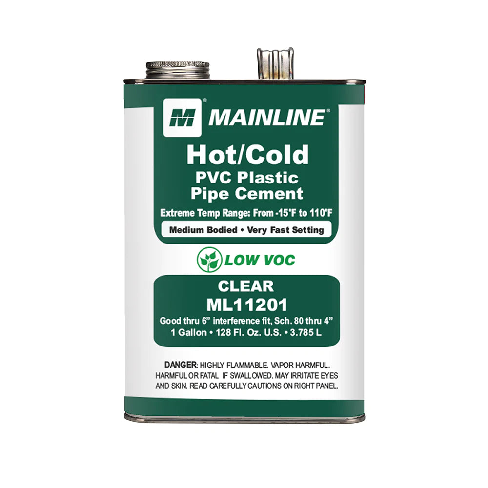 128 oz Clear Medium Body Hot/Cold PVC Cement