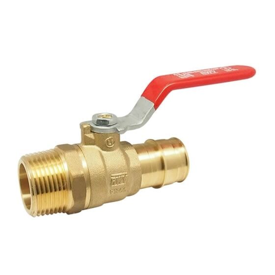 1" Lead Free* Brass 2-Piece Full Port Ball Valves - MIPxPEX F1960