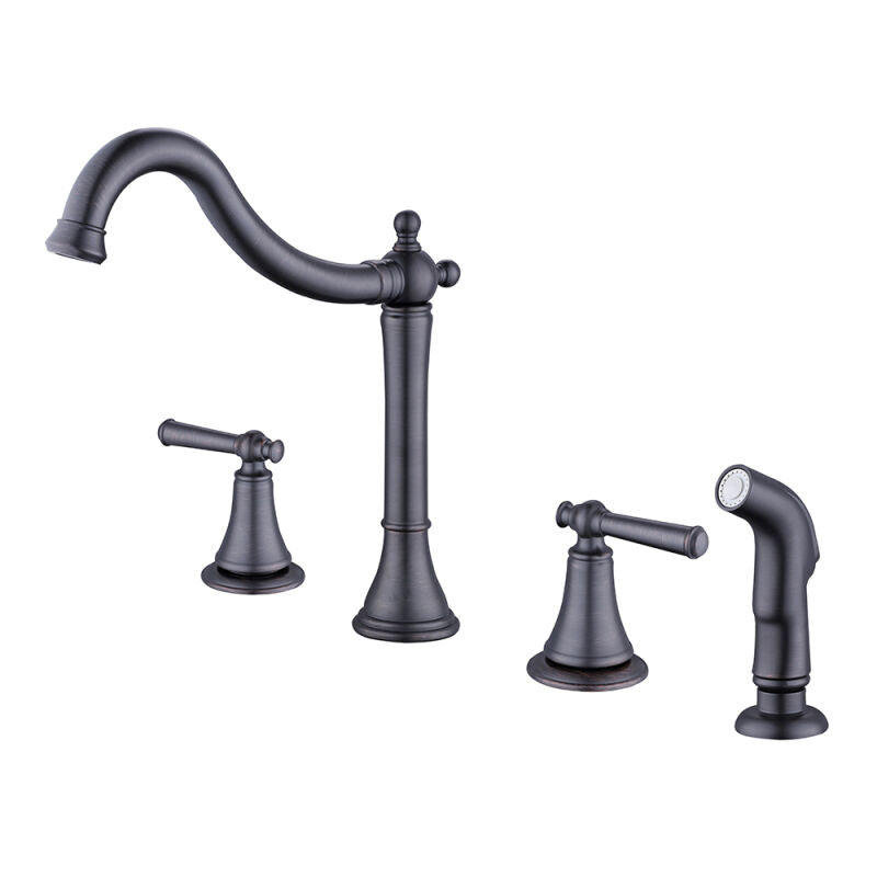 Amiche Two Handle Kitchen Faucet with Spray