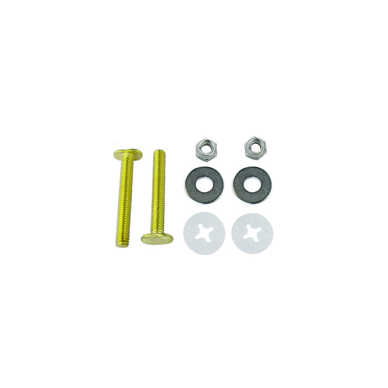 5/16" x 2-1/4" Solid Brass Closet Bolts w/Iron Nuts & Washers w/Retainers