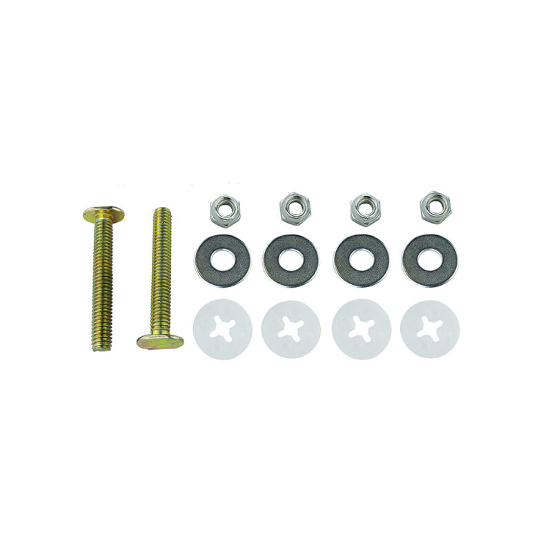 5/16" x 2-1/4" Zinc Plated Galv Iron Closet Bolts w/Dbl Iron Nuts & Washers w/Retainers