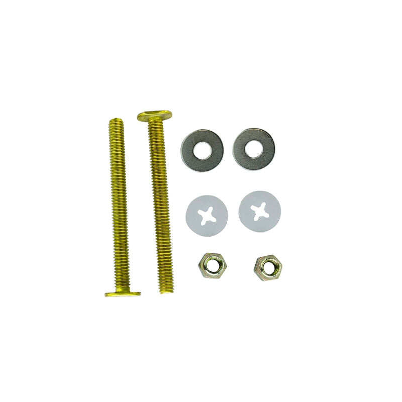5/16" x 3-1/2" Solid Brass Closet Bolts w/Iron Nuts & Washers w/Retainers