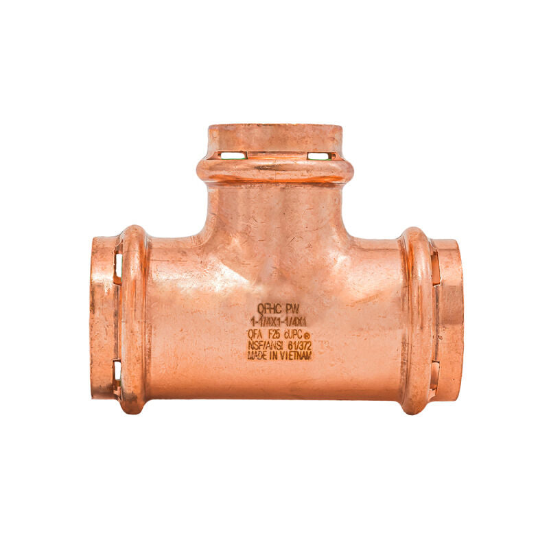 1-1/4" x 1-1/4" x 1" SurePress Copper Tee