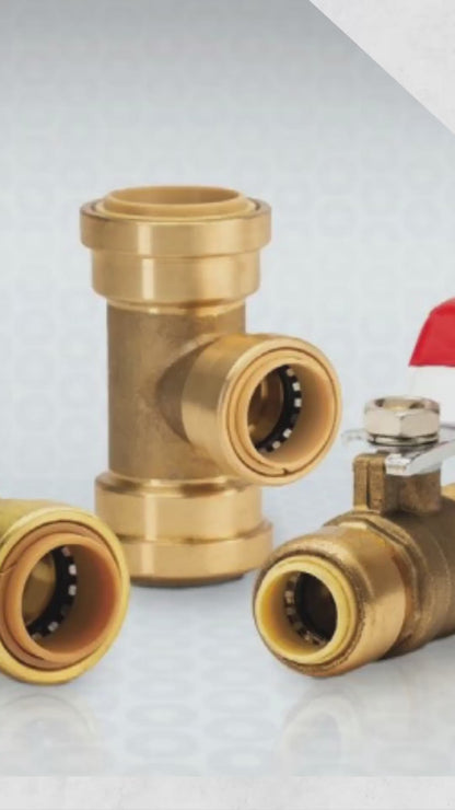 1/2" x 3/8" Push Connect Brass Reducing Couplings