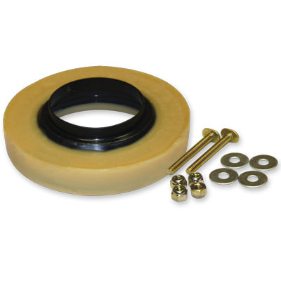 3" or 4" Bowl Wax Ring with Flange with 1/4" x 2-1/4" Brass Bolts