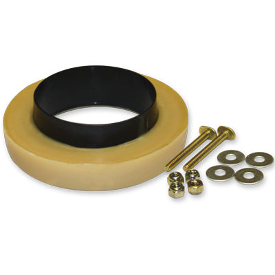 4" Bowl Wax Ring with 1/4" x 2-1/2" Brass Bolts