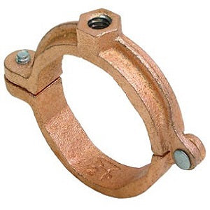 2" Extension Split Pipe Clamp; Copper Plated