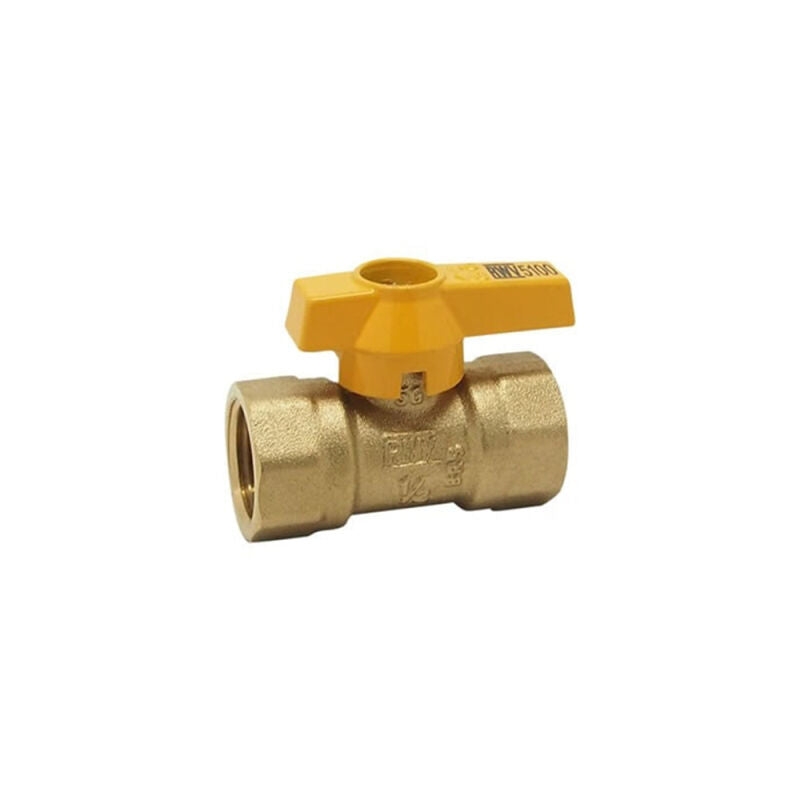 1/2" Brass 1-Piece Lever Handle Gas Ball Valve - IPS