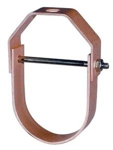 1" Light Duty Adjustable Clevis Hanger; Copper Plated