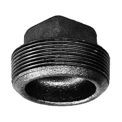 2-1/2" Black Malleable Iron Plug (Cored)