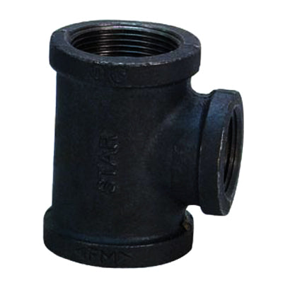 2" X 1-1/2" X 3/4" Black Malleable Iron Reducing Tees