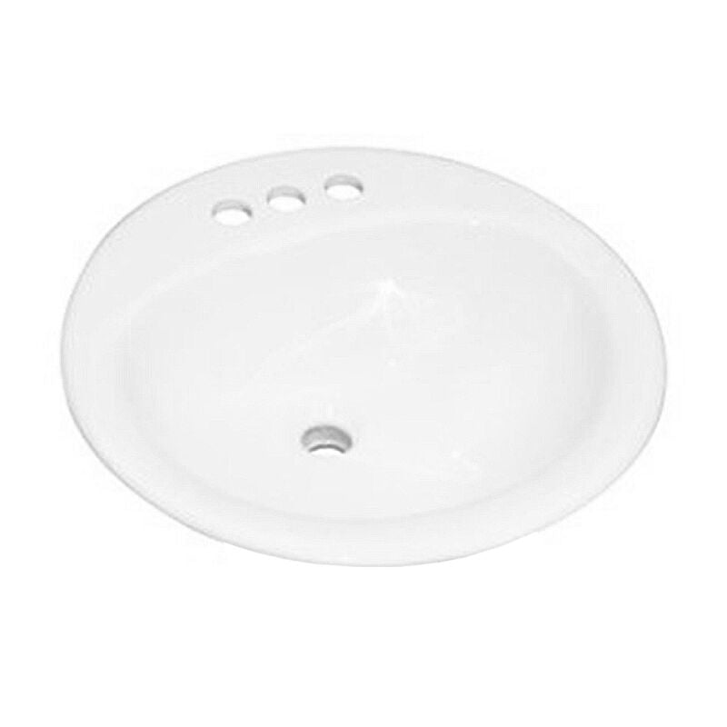 Oval Drop-In Lavatory - White
