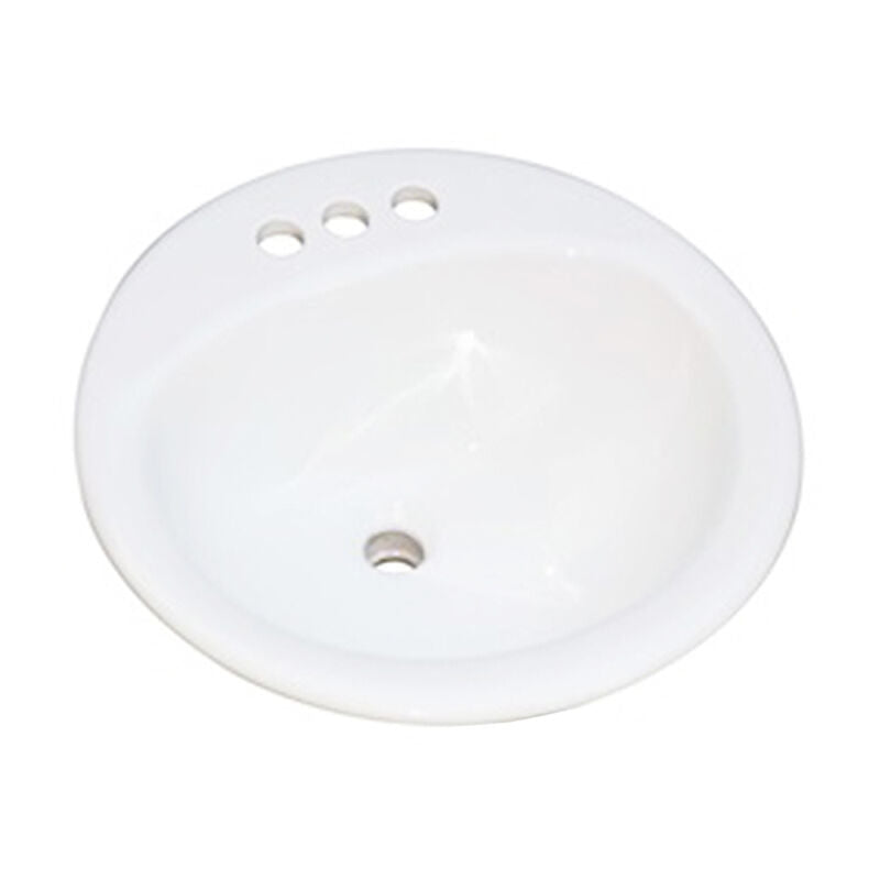 Round Drop-In Lavatory - White