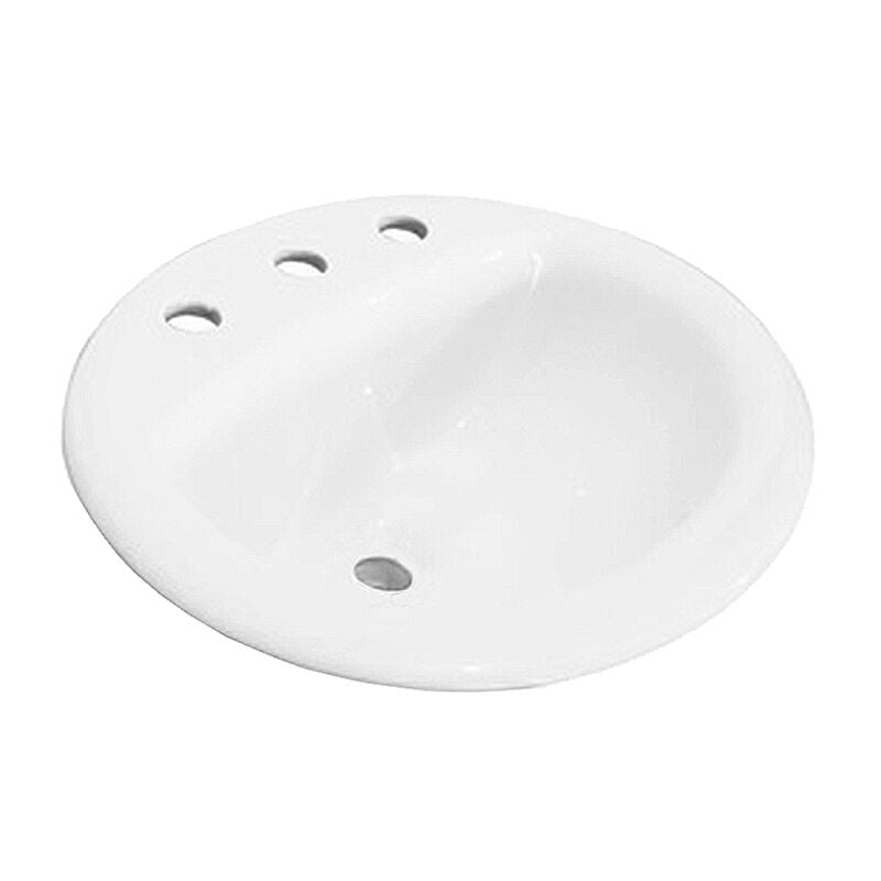 Round Drop-In Lavatory - White