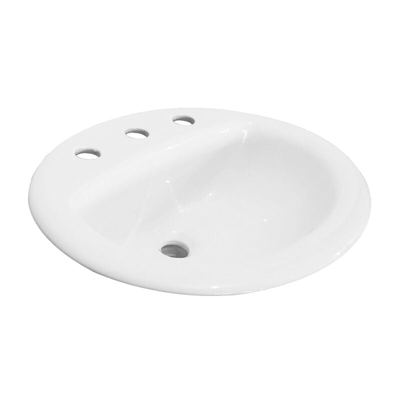 Oval Drop-In Lavatory - White