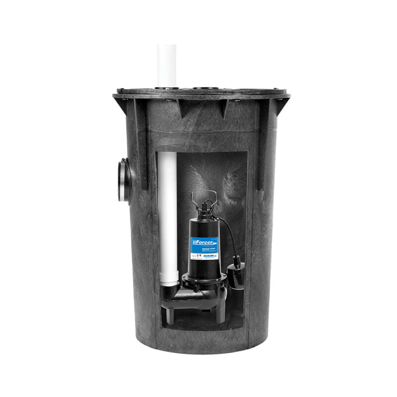 1/2 HP Cast Iron Sewage Pump/Basin Kit (18" x 30")