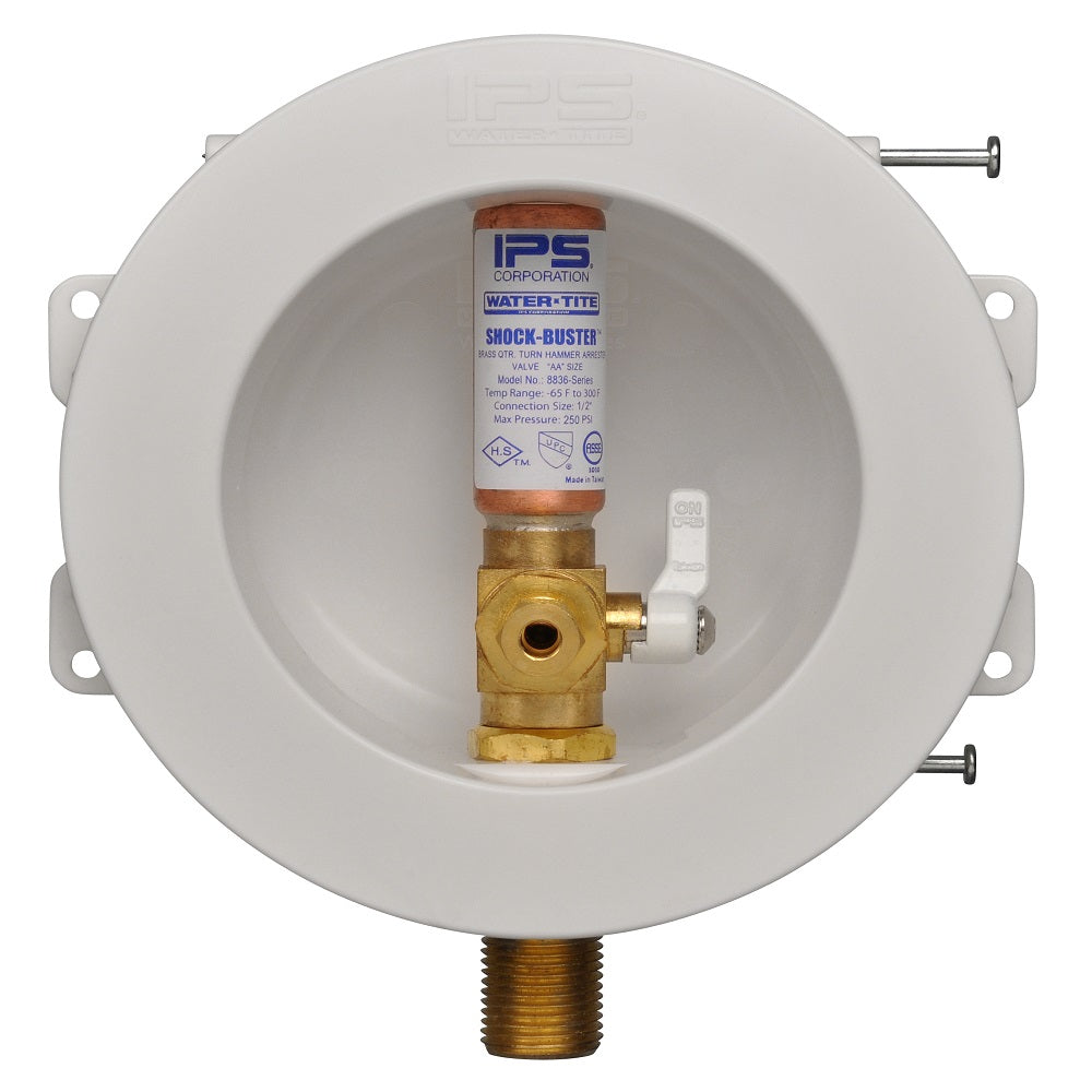 Lead Free* Round Mini IM Boxes 1/2" Sweat Conx. with Qtr Turn Valve with Hammer Arrestor