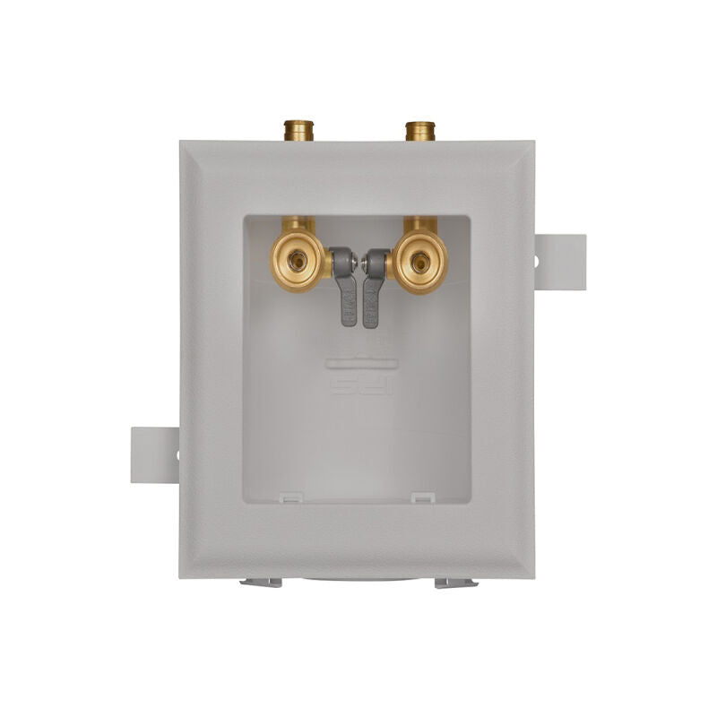 1/2" WIRSBO Conn Plastic Washing Machine Multibox Single Box W/Qtr Turn Valves