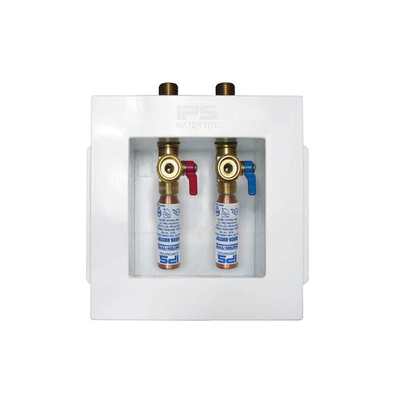 Washing Machine Outlet Box with Qtr Turn Valve with Hammer Arrestor 1/2" (CPVC, Fire rated)