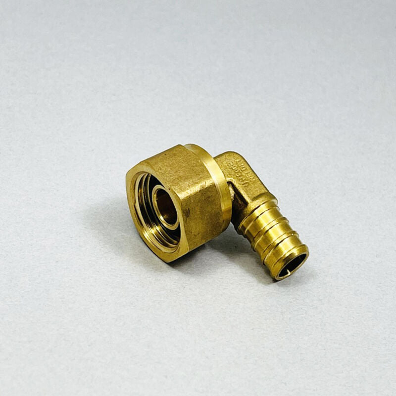 1/2" F1807 x FPT Brass Pex Threaded Female Swivel Elbow 90 With Brass Nut