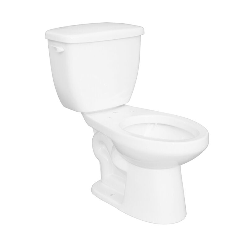 1.6 Elongated, Two-Piece, Standard Height 15-1/2", 14" Toilet Combination, Left Hand Lever - White