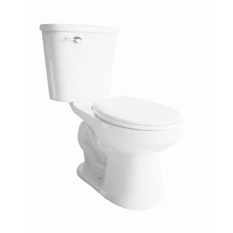 0.8 Round, Two-Piece, Standard Height 12" Toilet Combination, Left Hand Lever - White