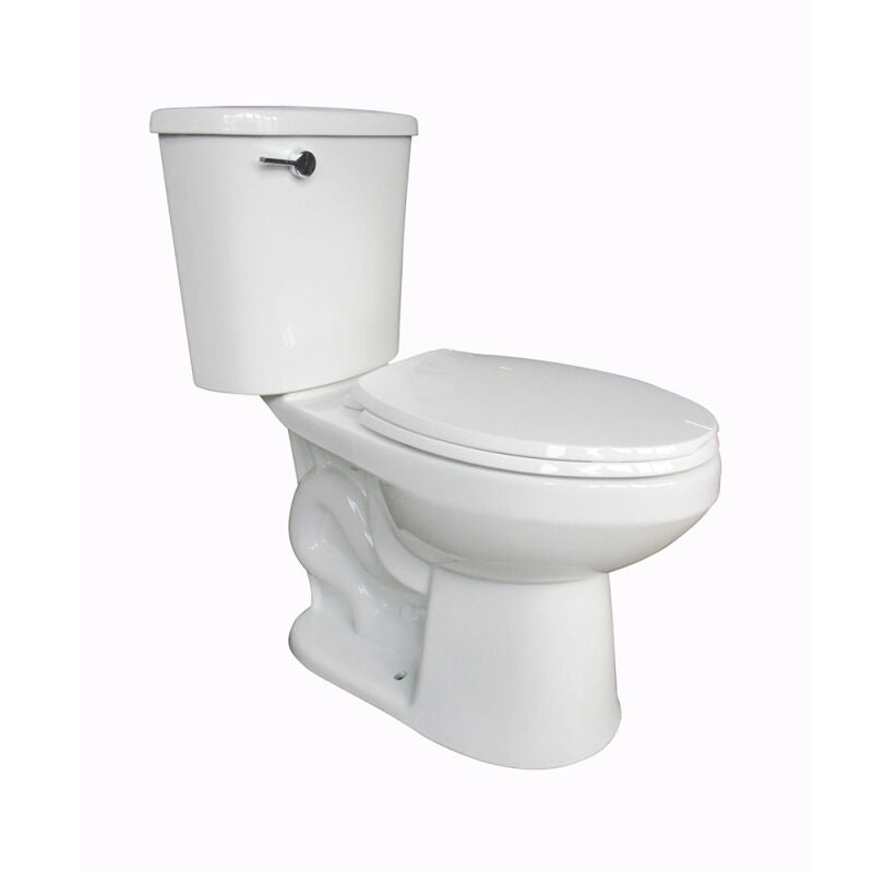 0.8 Elongated, Two-Piece, Comfortable Height (ADA) 12" Toilet Combination, Left Hand Lever - White