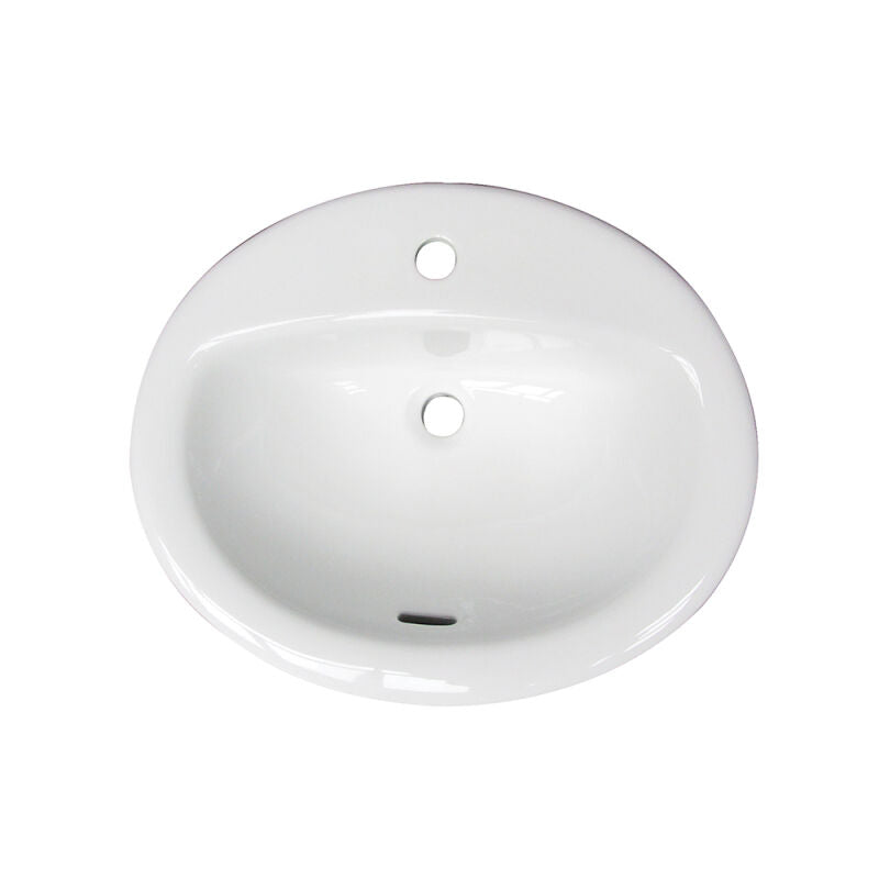 Oval Drop-In Lavatory - White