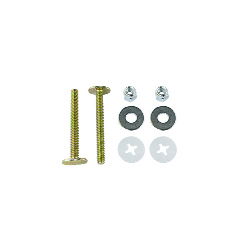 1/4" x 2-1/4" Zinc Plated Galv Iron Closet Bolts w/Iron Nuts & Washers w/Retainers