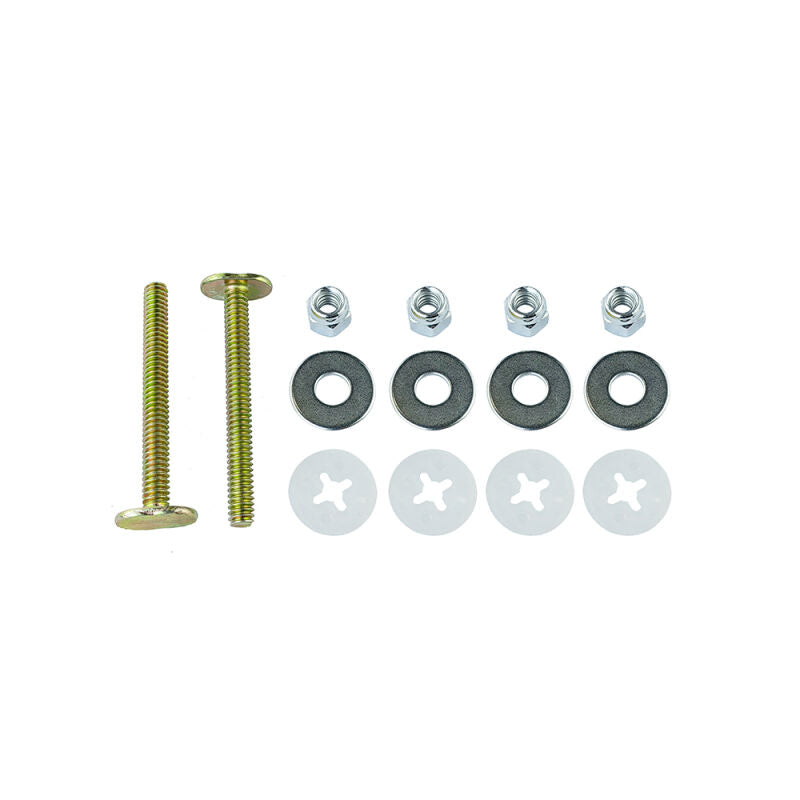 1/4" x 2-1/4" Zinc Plated Galv Iron Closet Bolts w/Dbl Iron Nuts & Washers w/Retainers
