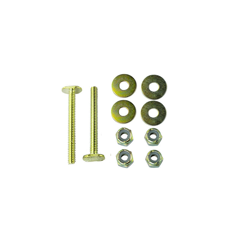 1/4" x 2-1/4" Zinc Plated Galv Iron Closet Bolts w/Dbl Iron Friction Nuts & Washers w/Retainers