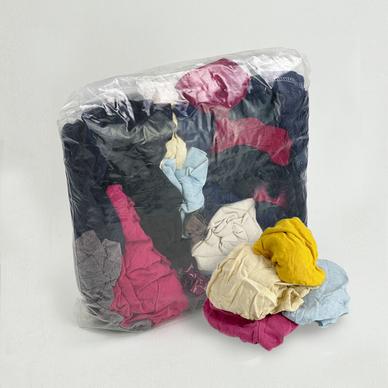 Colored Wiping Rag 5 lb Compressed Bag