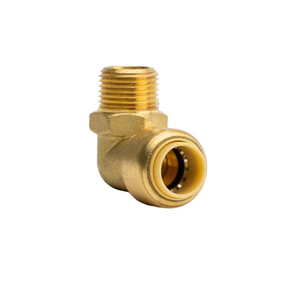 3/8" Push Connect Brass 90 Degree MIP Elbows