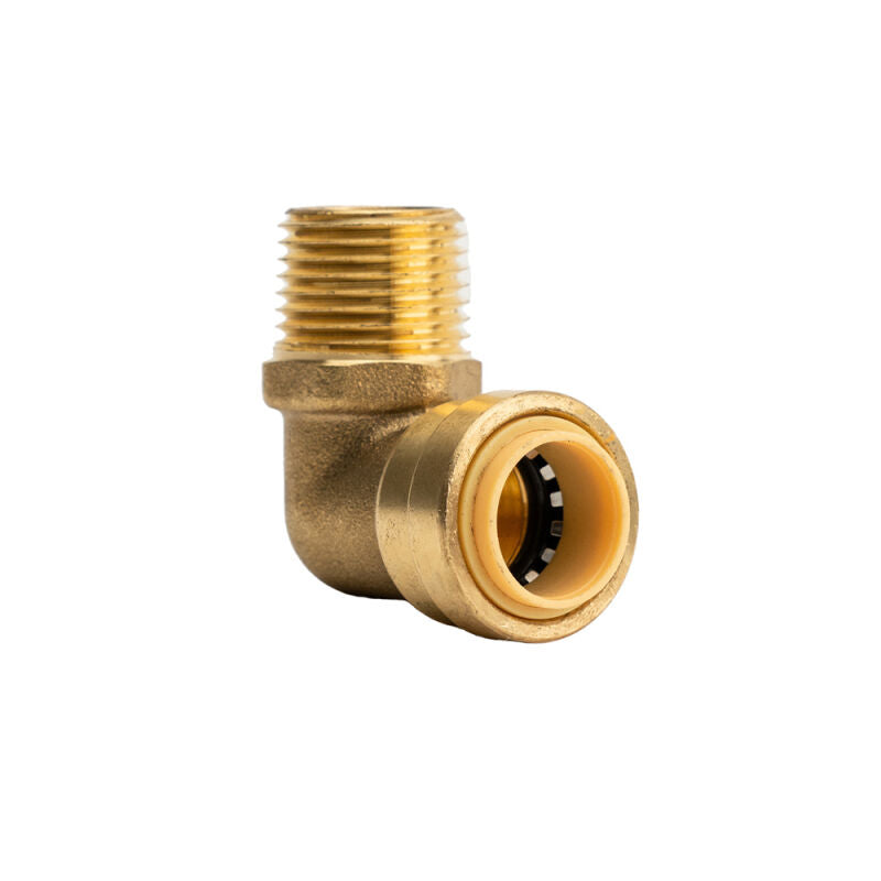 1/2" Push Connect Brass 90 Degree MIP Elbows
