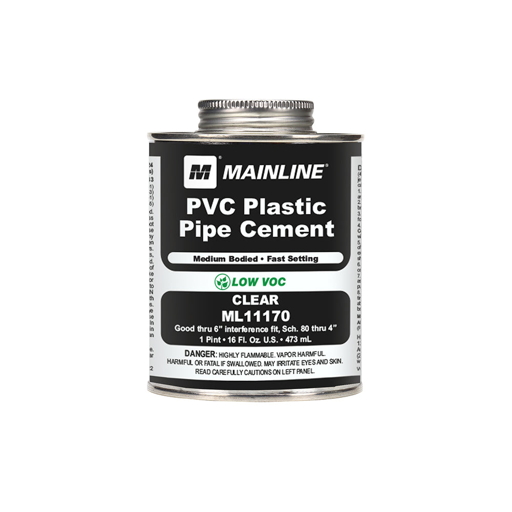 16 oz Clear Medium Bodied PVC Cement