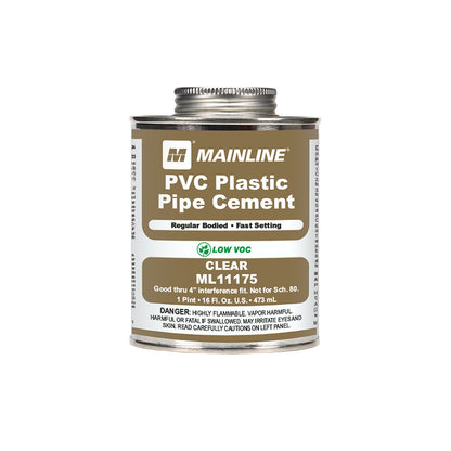 16 oz Clear Regular Bodied PVC Cement