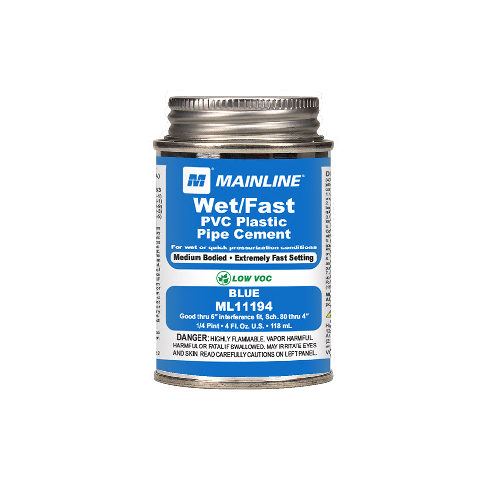 4 oz Blue Medium Body Wet/Fast PVC Cement