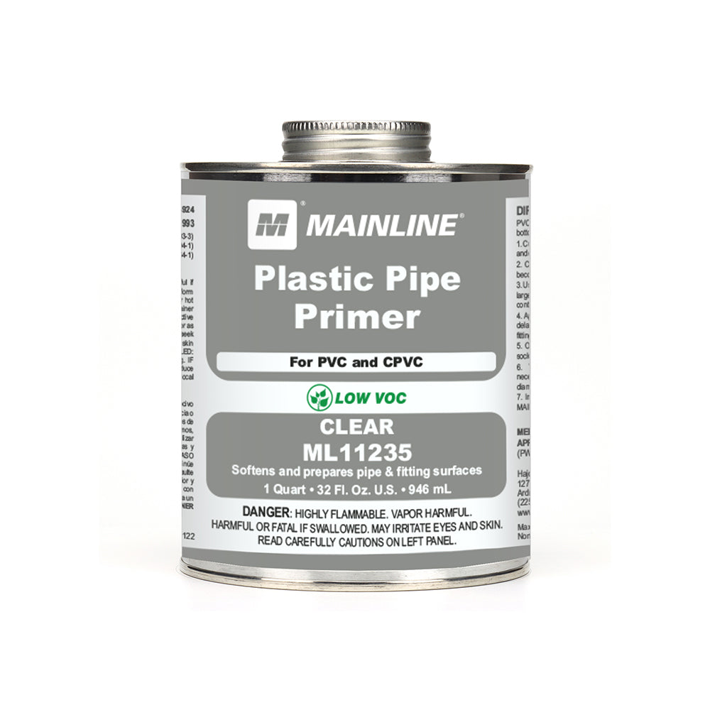Pvc Primer Application 32 oz Clear Primer for PVC and CPVC Cement – Mainline Collection